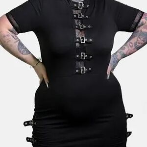 Chic Black Buckle Dress